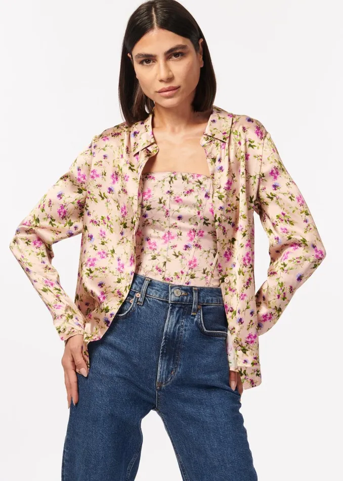 CAMI NYC Bodysuits Women Tamara Corset Bodysuit Spring Geranium