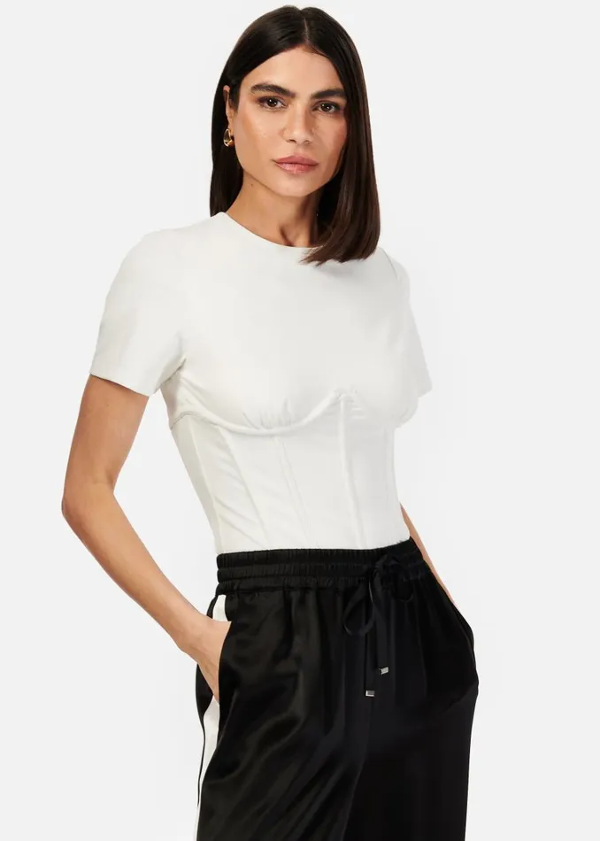 CAMI NYC Bodysuits Women Xenia Corset Bodysuit White