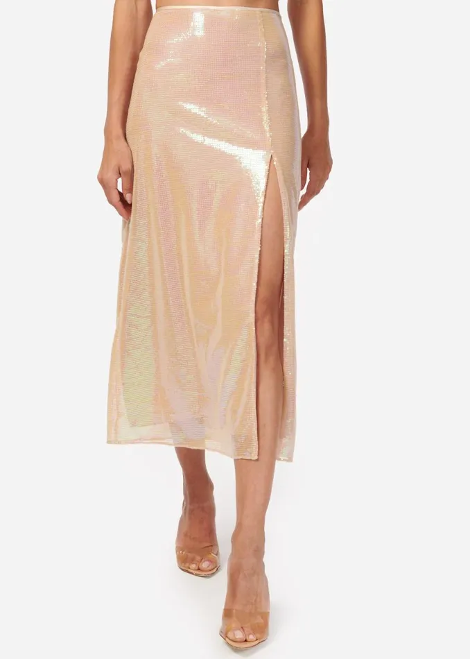 CAMI NYC Bottoms Women Artemis Sequin Skirt Opal Sequin