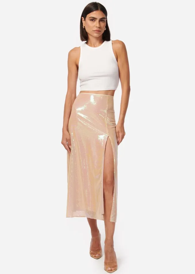 CAMI NYC Bottoms Women Artemis Sequin Skirt Opal Sequin