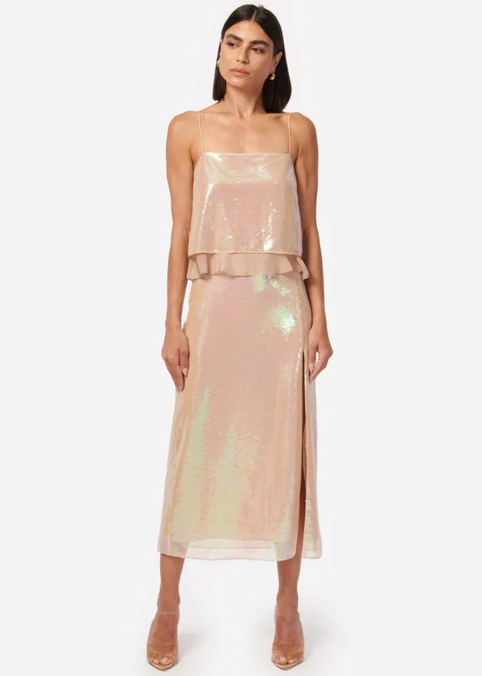 CAMI NYC Bottoms Women Artemis Sequin Skirt Opal Sequin