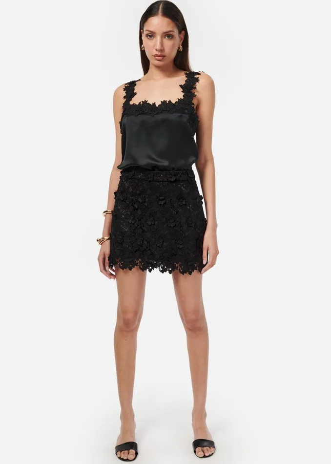 CAMI NYC Bottoms Women Ilima Lace Skirt Black