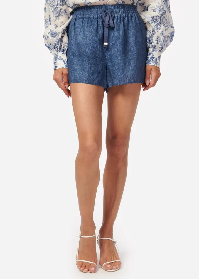 CAMI NYC Bottoms Women Jillian Linen Short Raw Denim