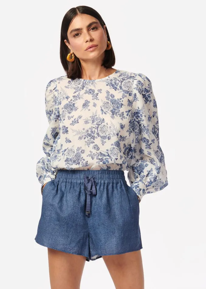 CAMI NYC Bottoms Women Jillian Linen Short Raw Denim