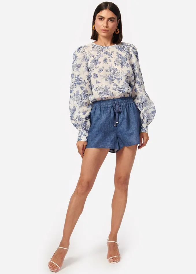 CAMI NYC Bottoms Women Jillian Linen Short Raw Denim
