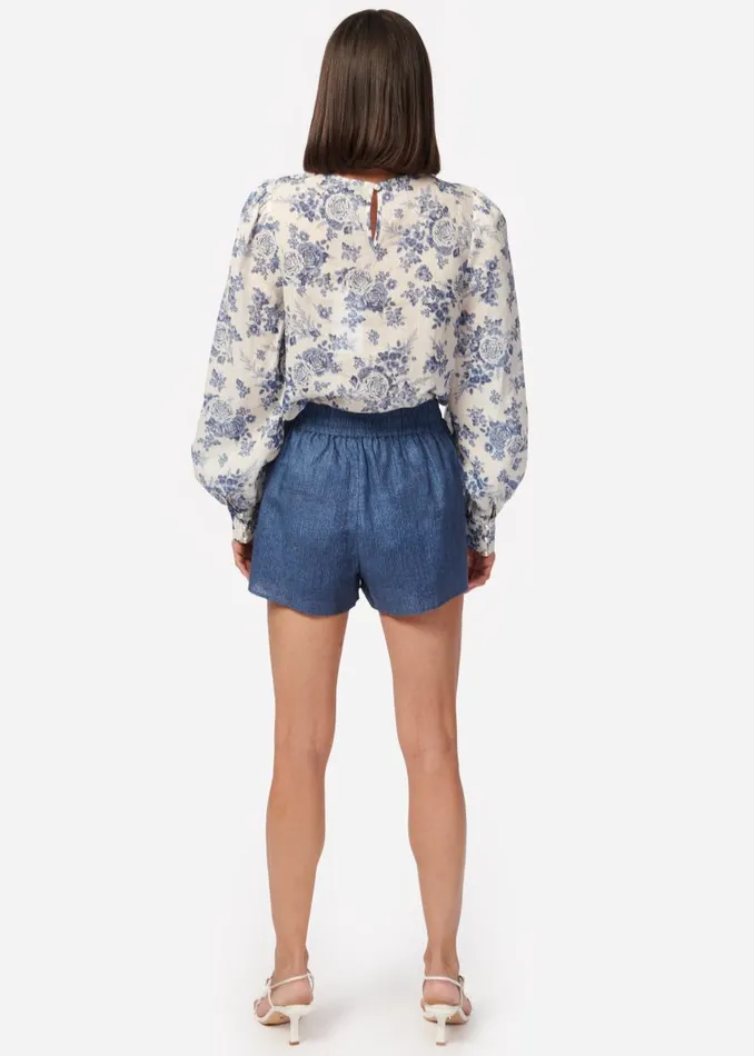 CAMI NYC Bottoms Women Jillian Linen Short Raw Denim