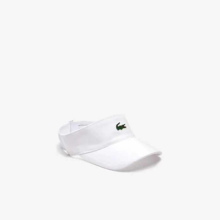 Caps and Hats Men Lacoste Men039s Sport Piqu and Fleece Tennis Visor White 001