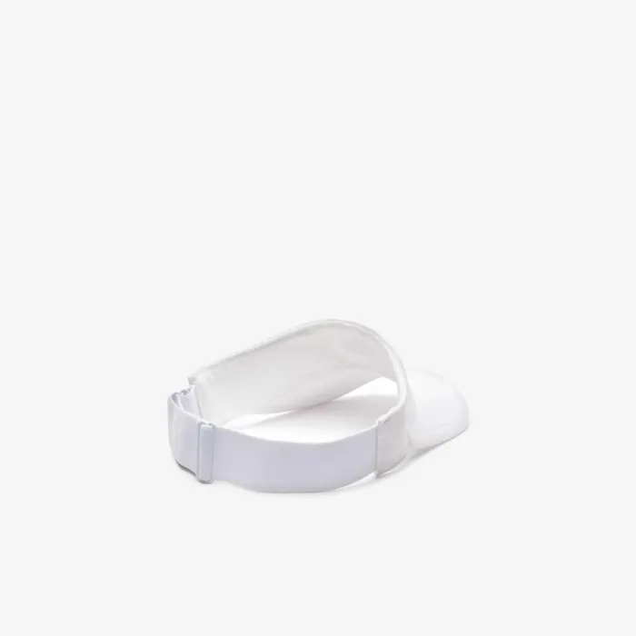 Caps and Hats Men Lacoste Men039s Sport Piqu and Fleece Tennis Visor White 001