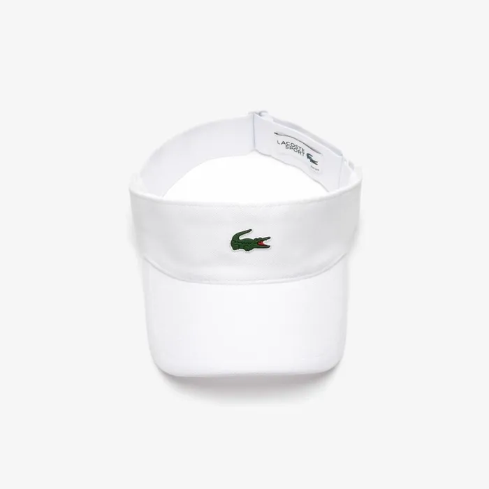 Caps and Hats Men Lacoste Men039s Sport Piqu and Fleece Tennis Visor White 001