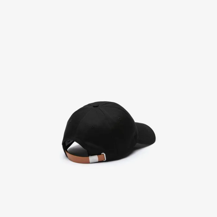 Caps and Hats Men Lacoste Unisex Contrast Strap And Oversized Crocodile Cotton Cap Black 031