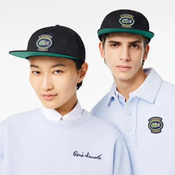 Caps and Hats MenWomen Lacoste Unisex Cotton Twill Cap With Badge Black Green 964