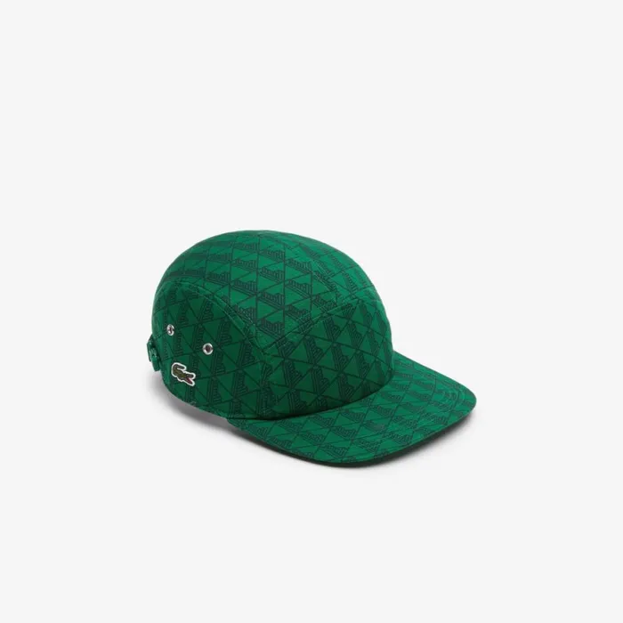 Caps and Hats MenWomen Lacoste Unisex Monogram Print Twill Jockey Cap Green Qij