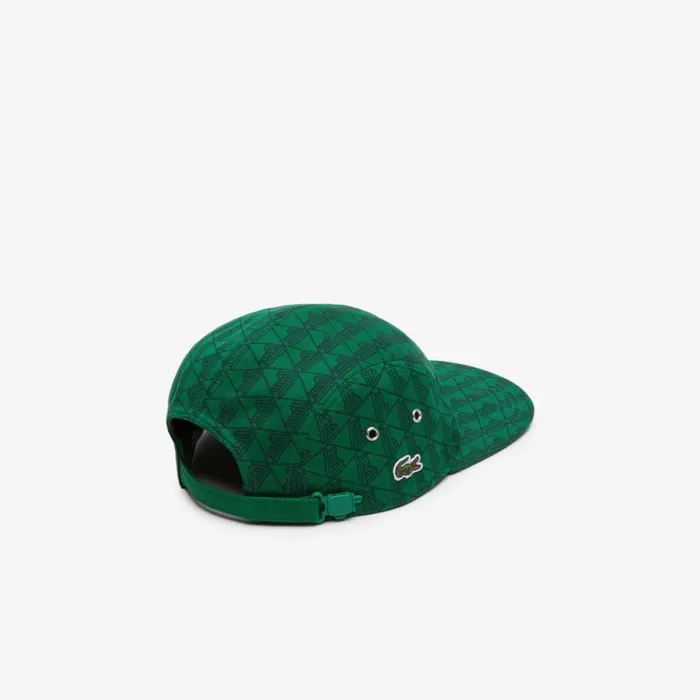 Caps and Hats MenWomen Lacoste Unisex Monogram Print Twill Jockey Cap Green Qij