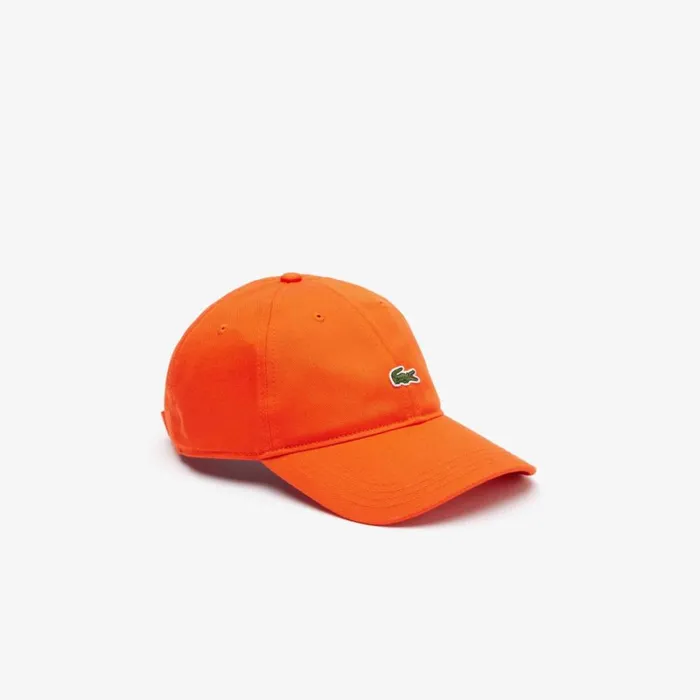 Caps and Hats MenWomen Lacoste Unisex Organic Cotton Twill Cap Sunrise Orange Sji