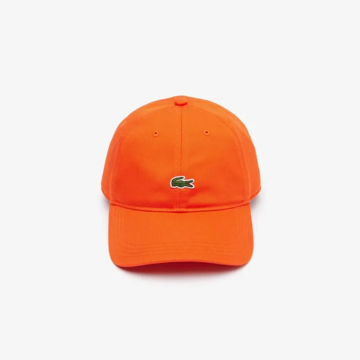 Caps and Hats MenWomen Lacoste Unisex Organic Cotton Twill Cap Sunrise Orange Sji