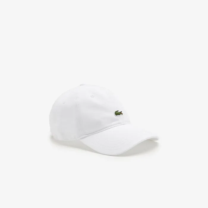 Caps and Hats MenWomen Lacoste Unisex Organic Cotton Twill Cap White 001