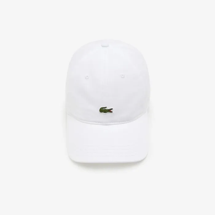 Caps and Hats MenWomen Lacoste Unisex Organic Cotton Twill Cap White 001