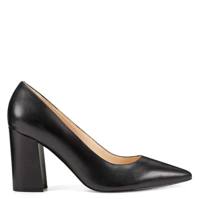Cara Dress Pumps Black Leather Women Nine West Heels