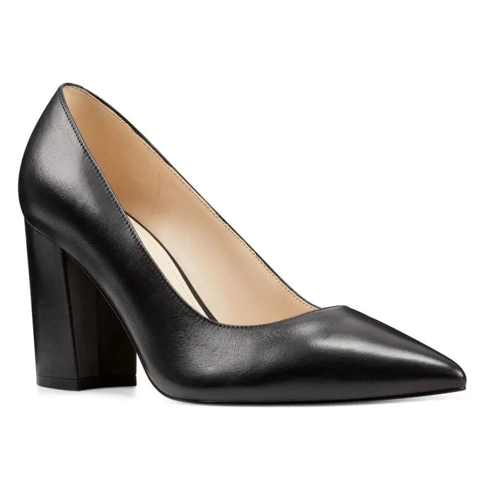 Cara Dress Pumps Black Leather Women Nine West Heels Cara Dress Pumps Black Leather Women Nine West Heels