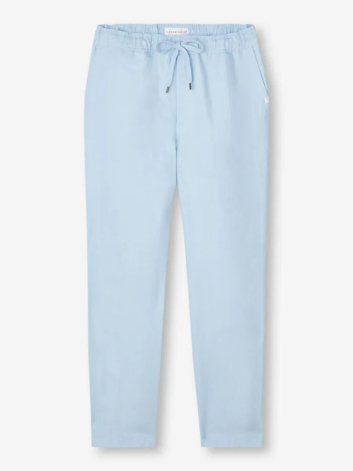Casual Pants Men Derek Rose Pants Sydney 2 Linen Blue