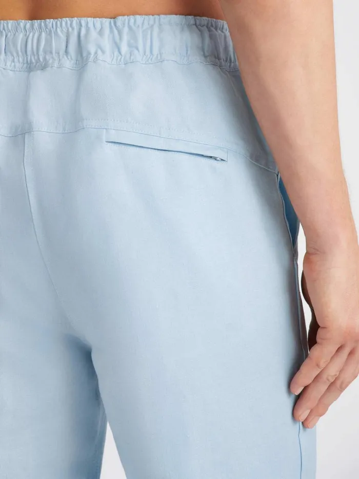 Casual Pants Men Derek Rose Pants Sydney 2 Linen Blue