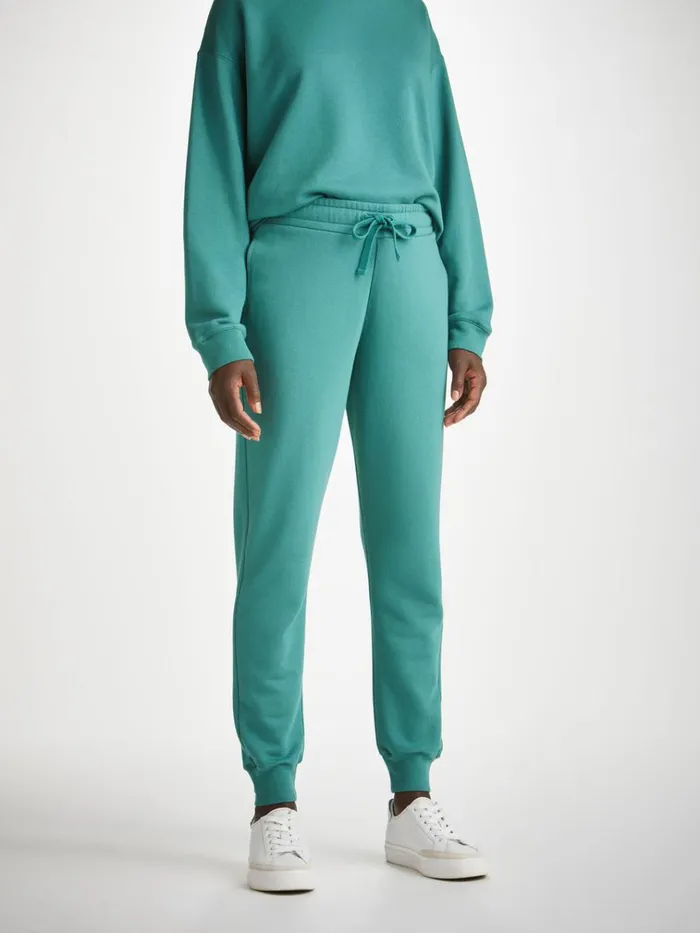 Casual Pants Women Derek Rose Sweatpants Quinn Cotton Modal Stretch Teal