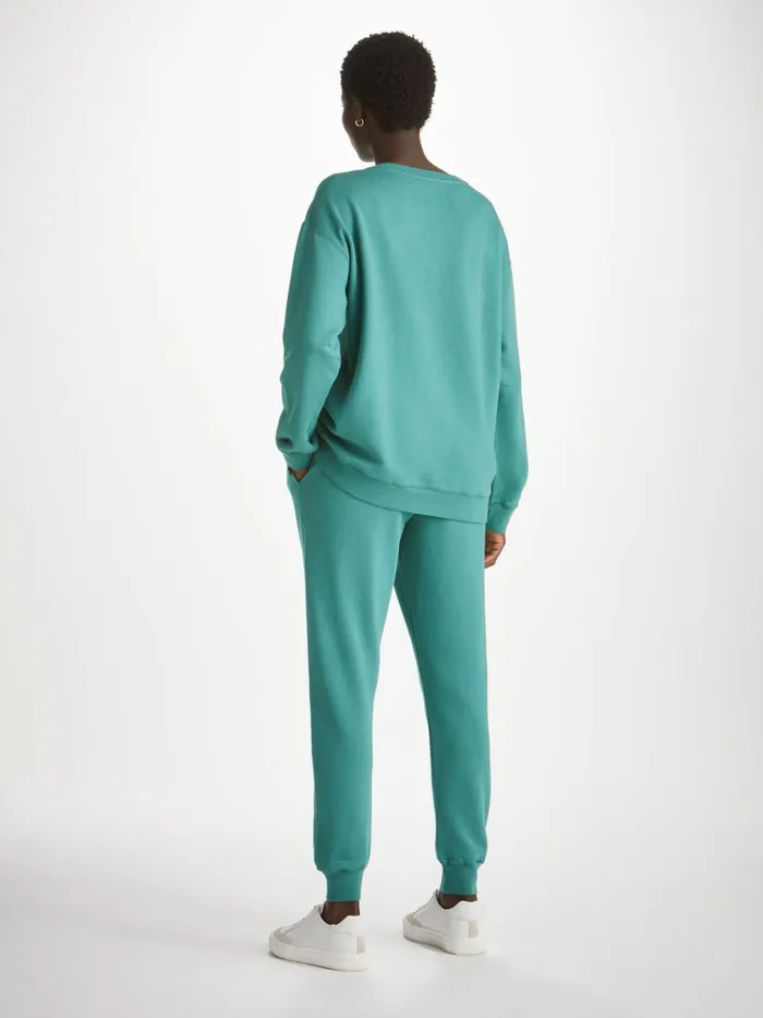 Casual Pants Women Derek Rose Sweatpants Quinn Cotton Modal Stretch Teal