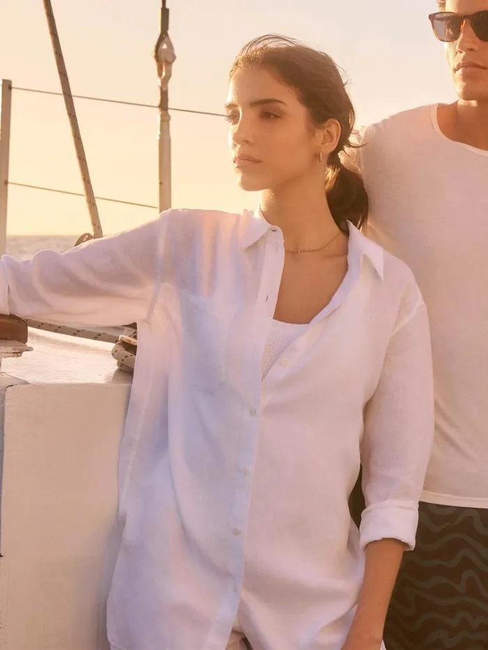 Casual Shirts Women Derek Rose Shirt Sicily Linen White