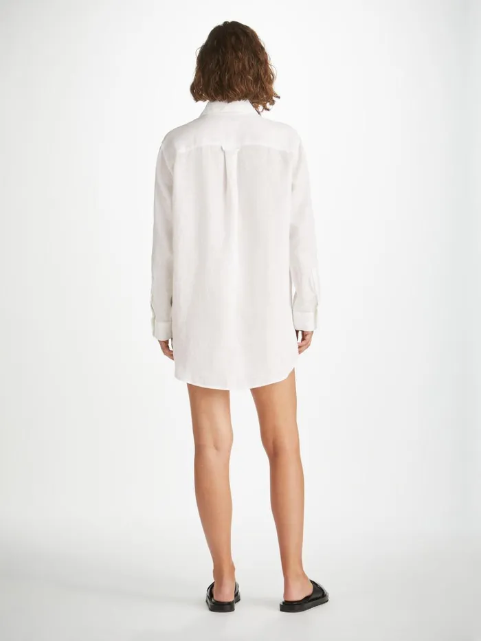 Casual Shirts Women Derek Rose Shirt Sicily Linen White
