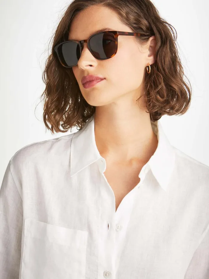 Casual Shirts Women Derek Rose Shirt Sicily Linen White