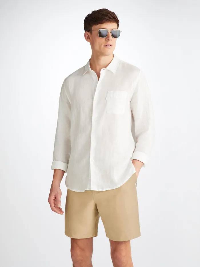 Casual Shorts Men Derek Rose Shorts Sydney Linen Sand