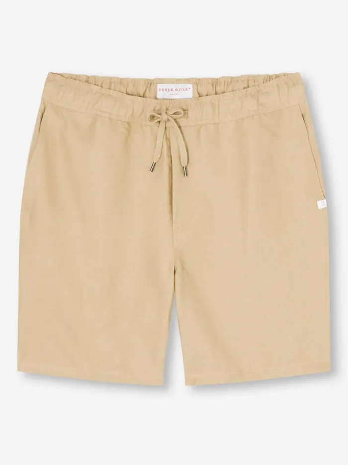 Casual Shorts Men Derek Rose Shorts Sydney Linen Sand