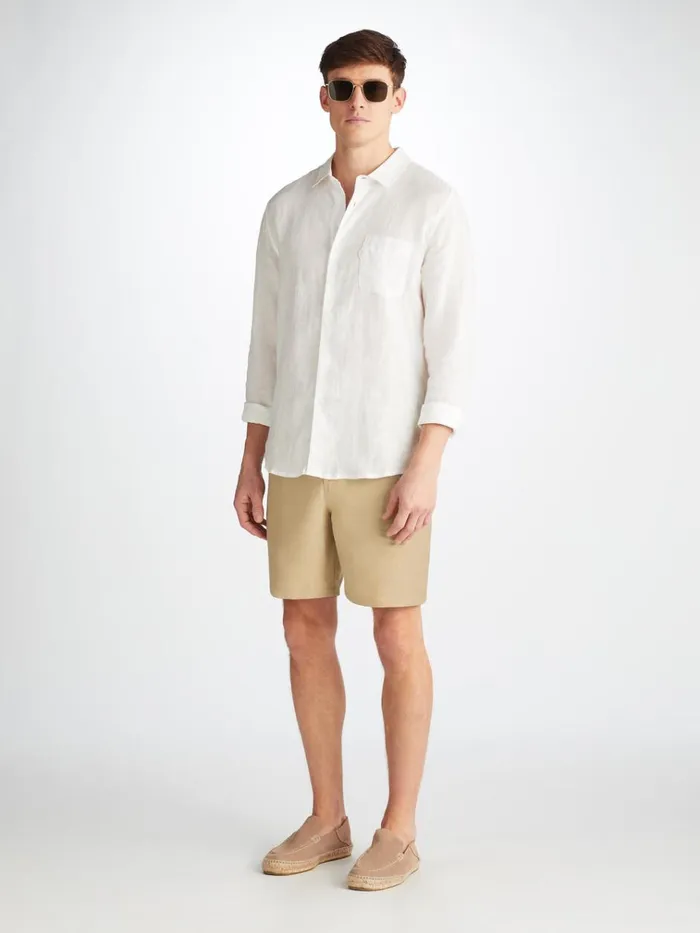 Casual Shorts Men Derek Rose Shorts Sydney Linen Sand