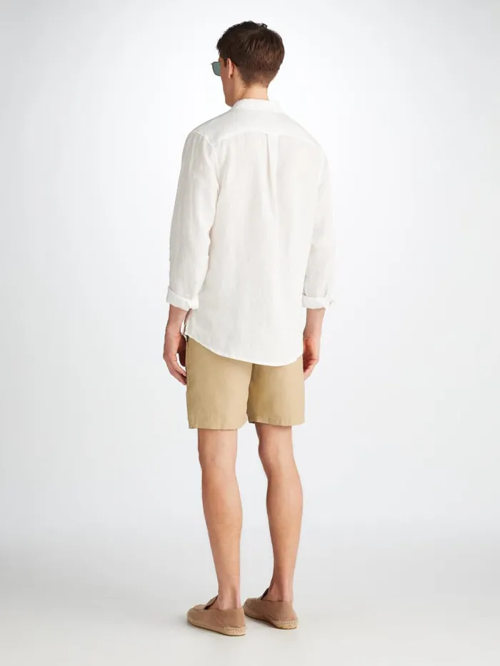 Casual Shorts Men Derek Rose Shorts Sydney Linen Sand