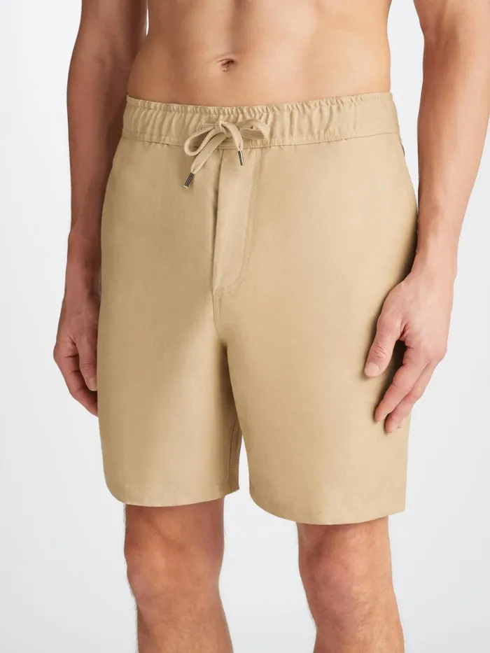 Casual Shorts Men Derek Rose Shorts Sydney Linen Sand