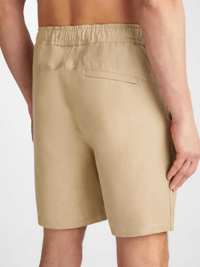 Casual Shorts Men Derek Rose Shorts Sydney Linen Sand