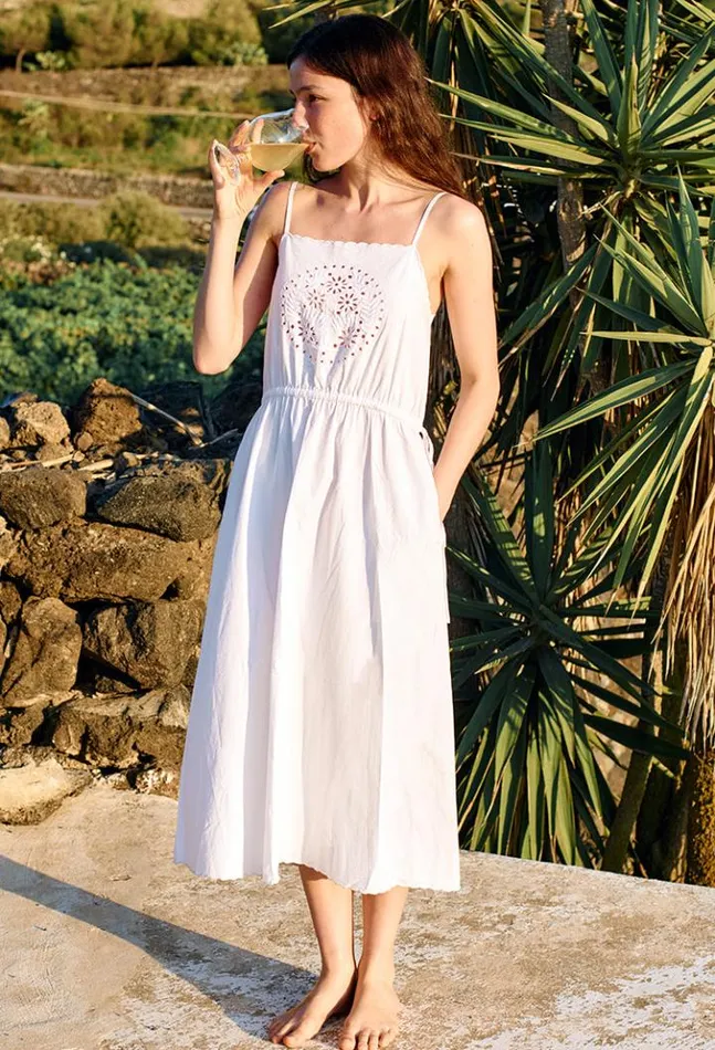 Celestine White Cotton Midi Dress Women Ciao Lucia White Dresses