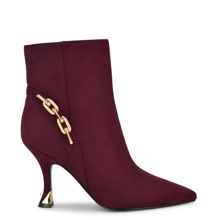 Chaine Pointy Toe Dress Booties Dark Red Women Nine West Boots and Booties