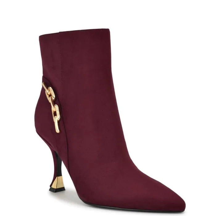Chaine Pointy Toe Dress Booties Dark Red Women Nine West Boots and Booties Chaine Pointy Toe Dress Booties Dark Red Women Nine West Boots and Booties