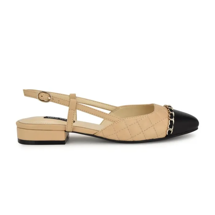 Charme Slingback Dress Flats Naturalblack Women Nine West Flats