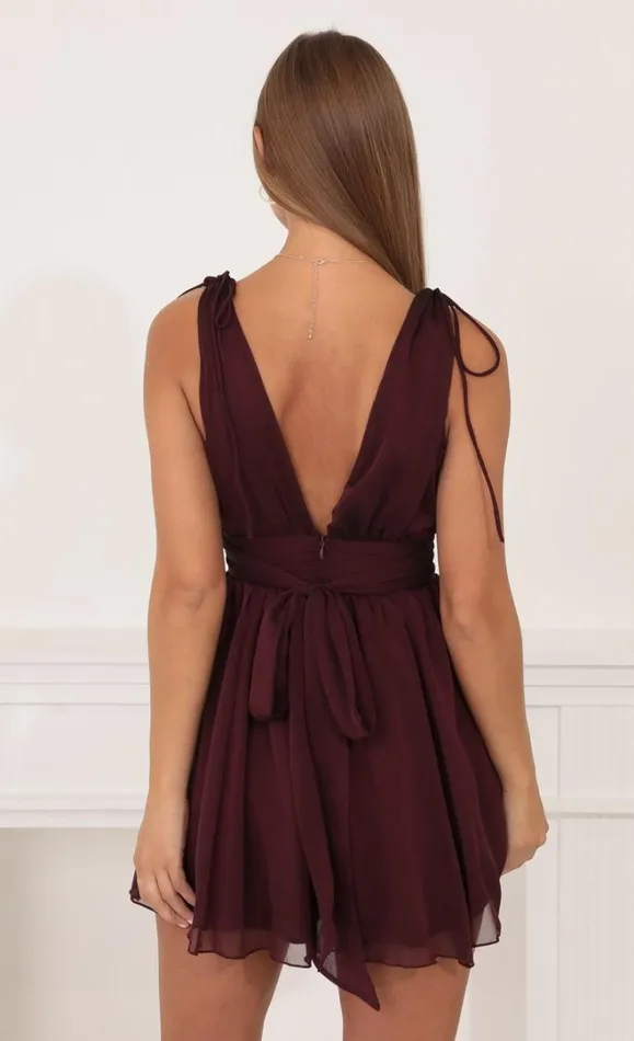 Chiffon Dress Burgundy Women LUCY IN THE SKY Mini Dresses Chiffon Dress Burgundy Women LUCY IN THE SKY Mini Dresses