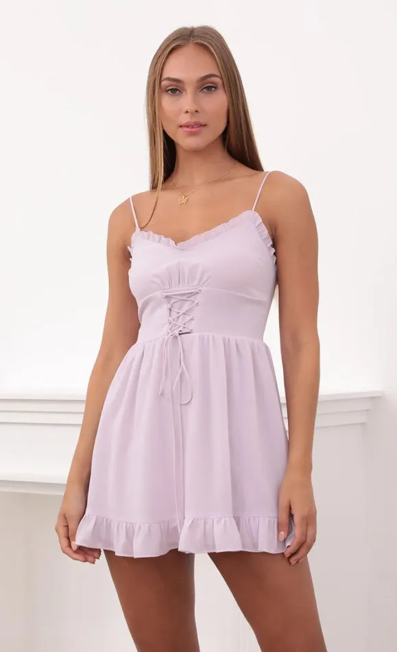 Chiffon Mini Dress Lavender Women LUCY IN THE SKY Mini Dresses