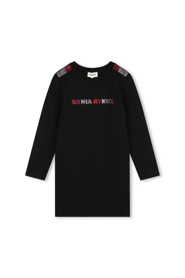 Children Long Sleeved Dress Black Black Sonia Rykiel Children