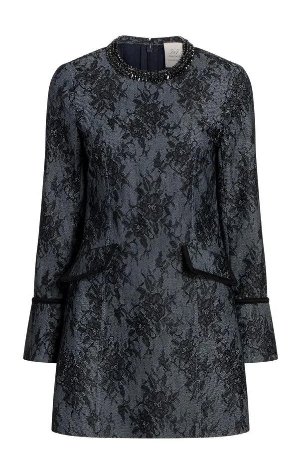 Cinq Sept Bonded Lace Reina Dress Lightindigoblack Women Mini