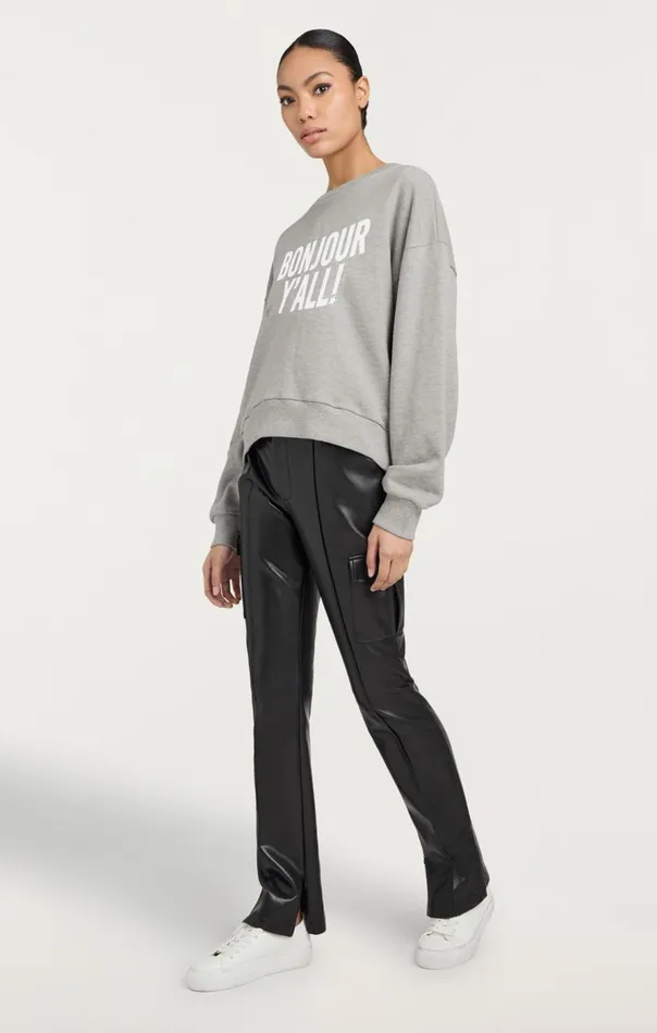 Cinq Sept Bonjour Y039all Brandy Pullover Heathergreywhite Women Long Sleeve Tops
