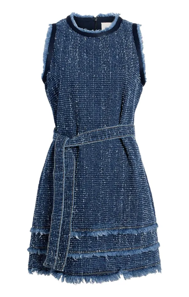 Cinq Sept Boucle Denim Mindie Dress Indigo Women Mini
