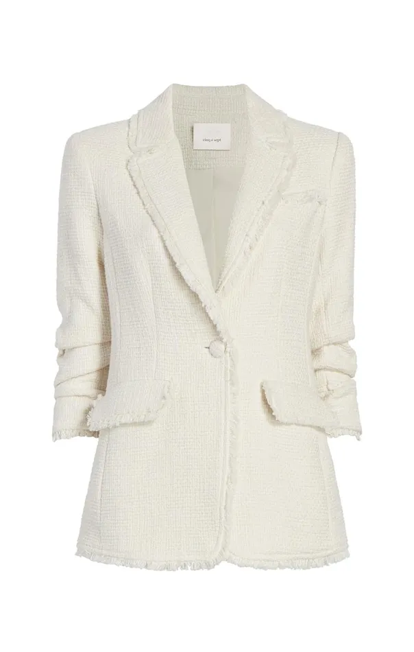 Cinq Sept Boucle Khloe Blazer Gardenia Women Jackets