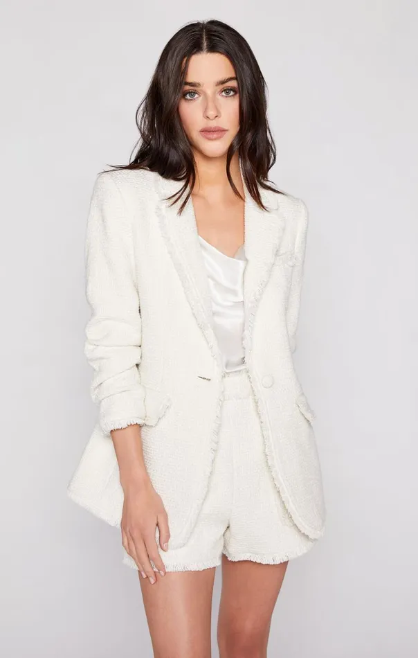 Cinq Sept Boucle Khloe Blazer Gardenia Women Jackets