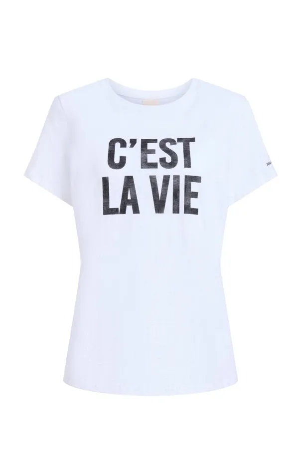 Cinq Sept C039est La Vie Tee Whiteblack Women Tees