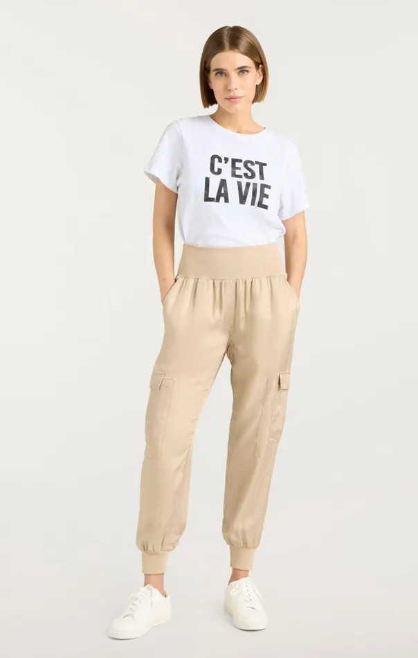 Cinq Sept C039est La Vie Tee Whiteblack Women Tees